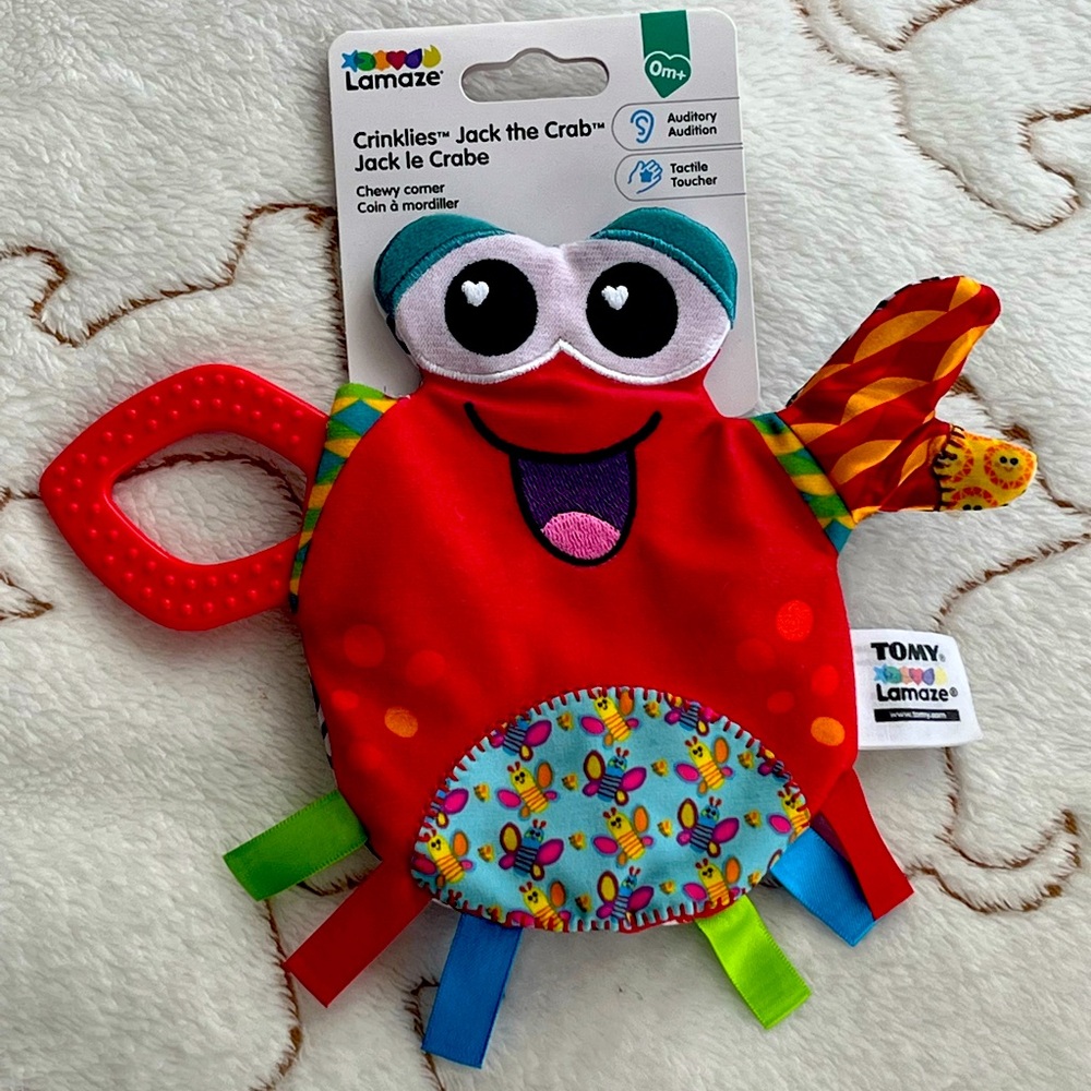 🦀🆕 Lamaze Tomy Crinklies - Jack Crab Baby Soft Sensory toys